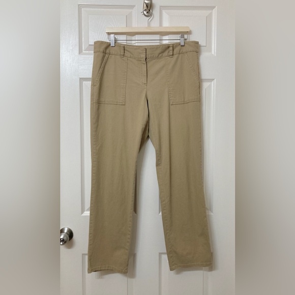 LOFT Women’s Tan Stretch Cotton Straight Leg Cargo Pants Size 12 Utility Grunge - Picture 10 of 10